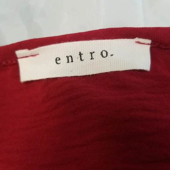 Brick Red Entro Vneck Tunic Peplum top - Picture 5 of 6